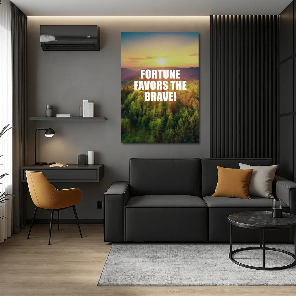 Fortune Favors The Brave Forest Sunset – Wall Art