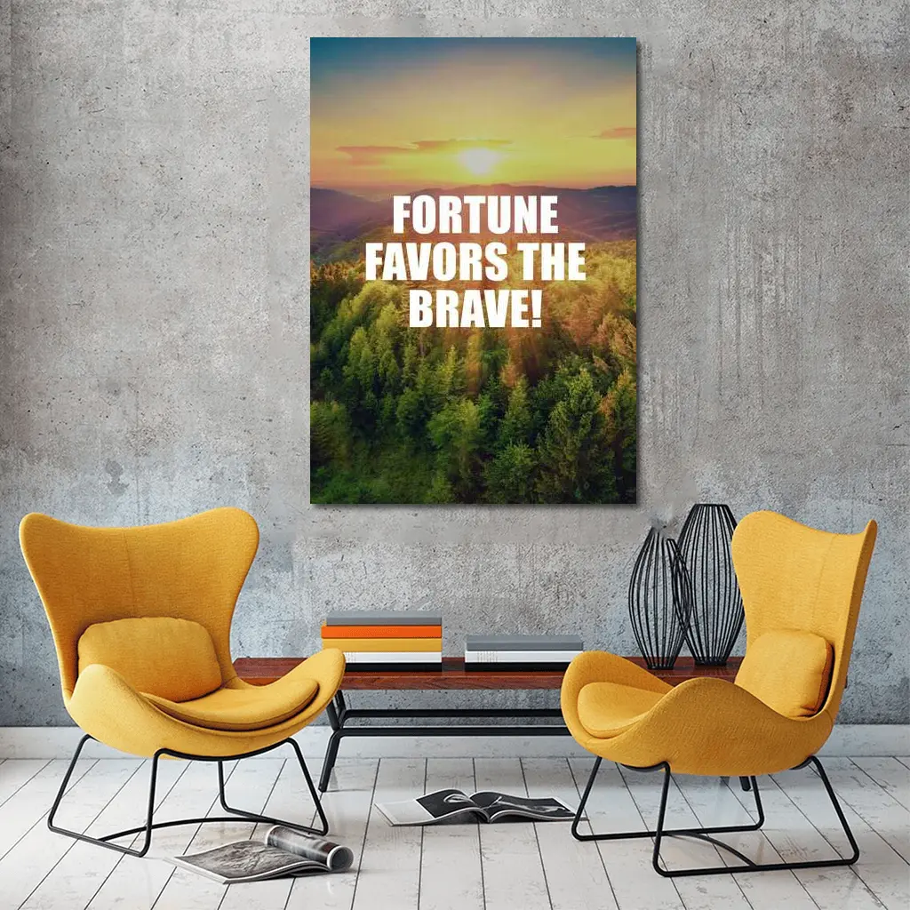 Fortune Favors The Brave Forest Sunset – Wall Art