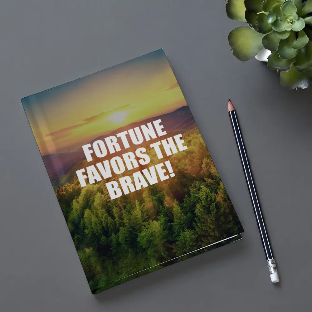 Fortune Favors The Brave Forest Sunset – Notebooks