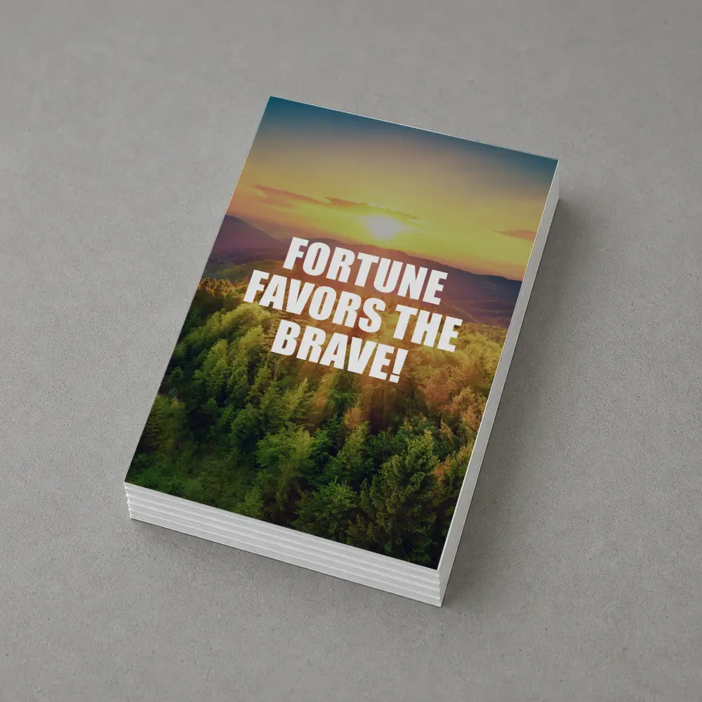 Fortune Favors The Brave Forest Sunset – Postcards