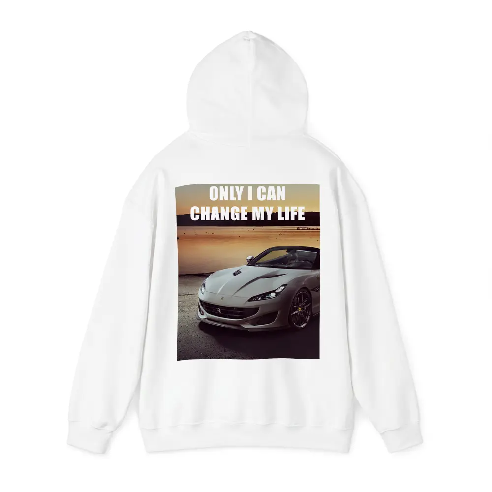 Ferrari Portofino White Car Sunset Motivational – Hoodies