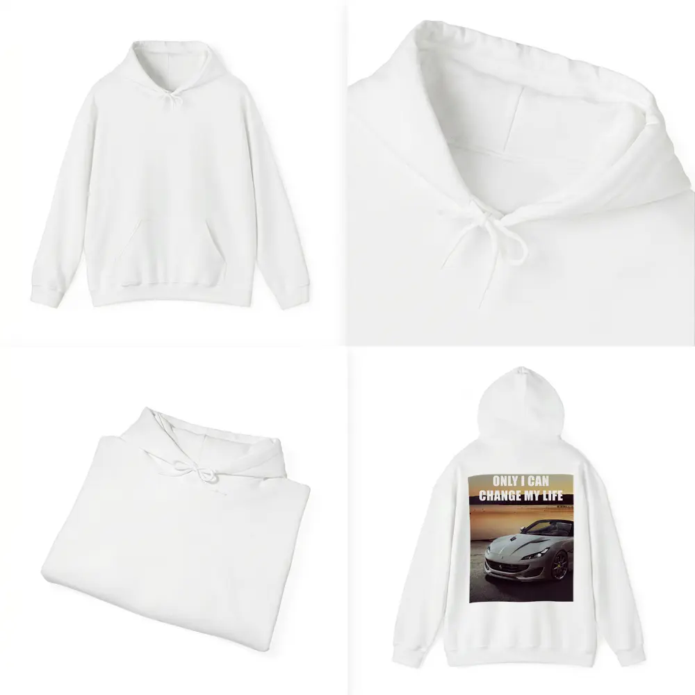 Ferrari Portofino White Car Sunset Motivational – Hoodies