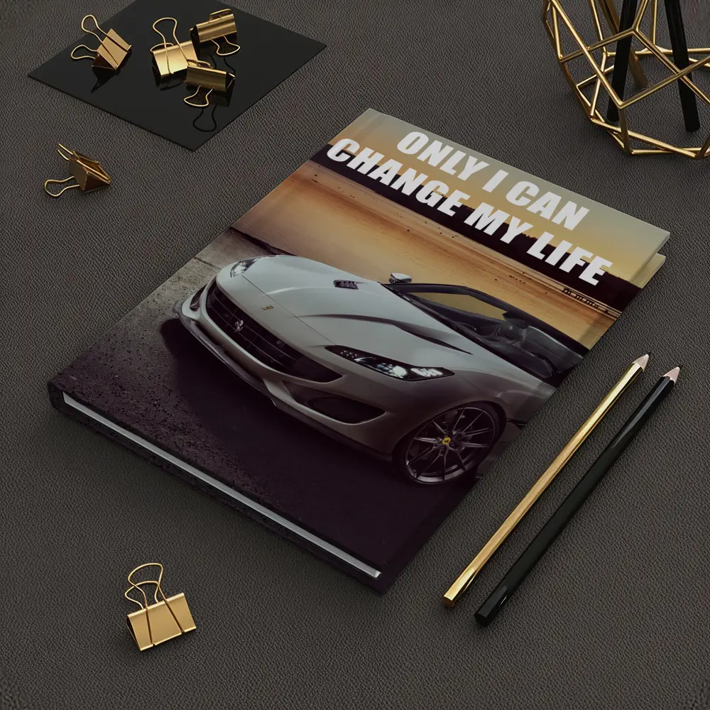 Ferrari Portofino White Car Sunset Motivational – Notebooks