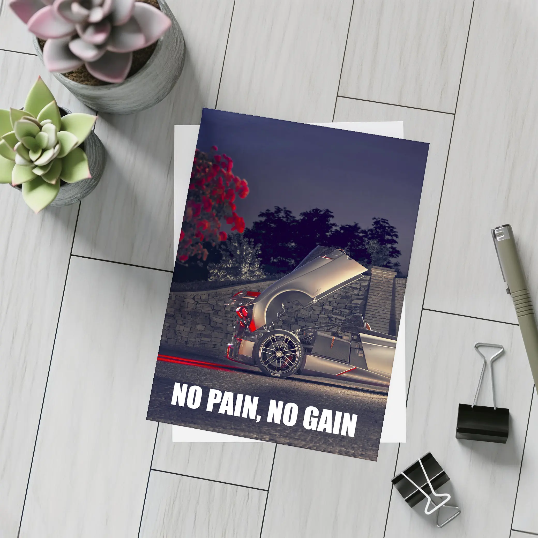 Pagani Huayra Night Motivational Quote Art – Postcards