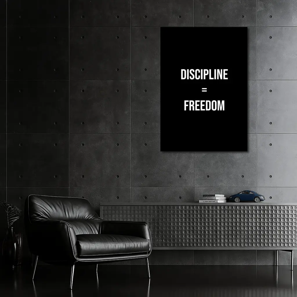 Discipline Equals Freedom Bold Black Typography – Wall Art