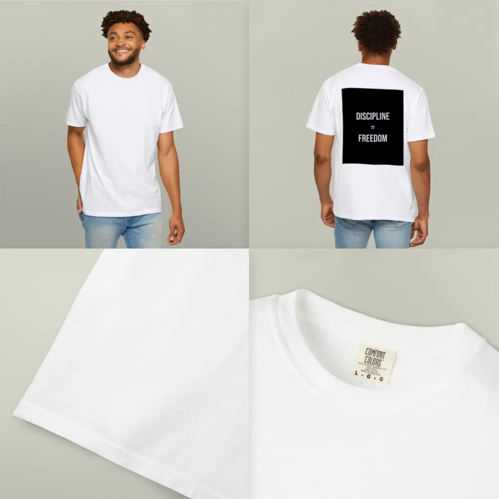 Discipline Equals Freedom Bold Black Typography – T-Shirts