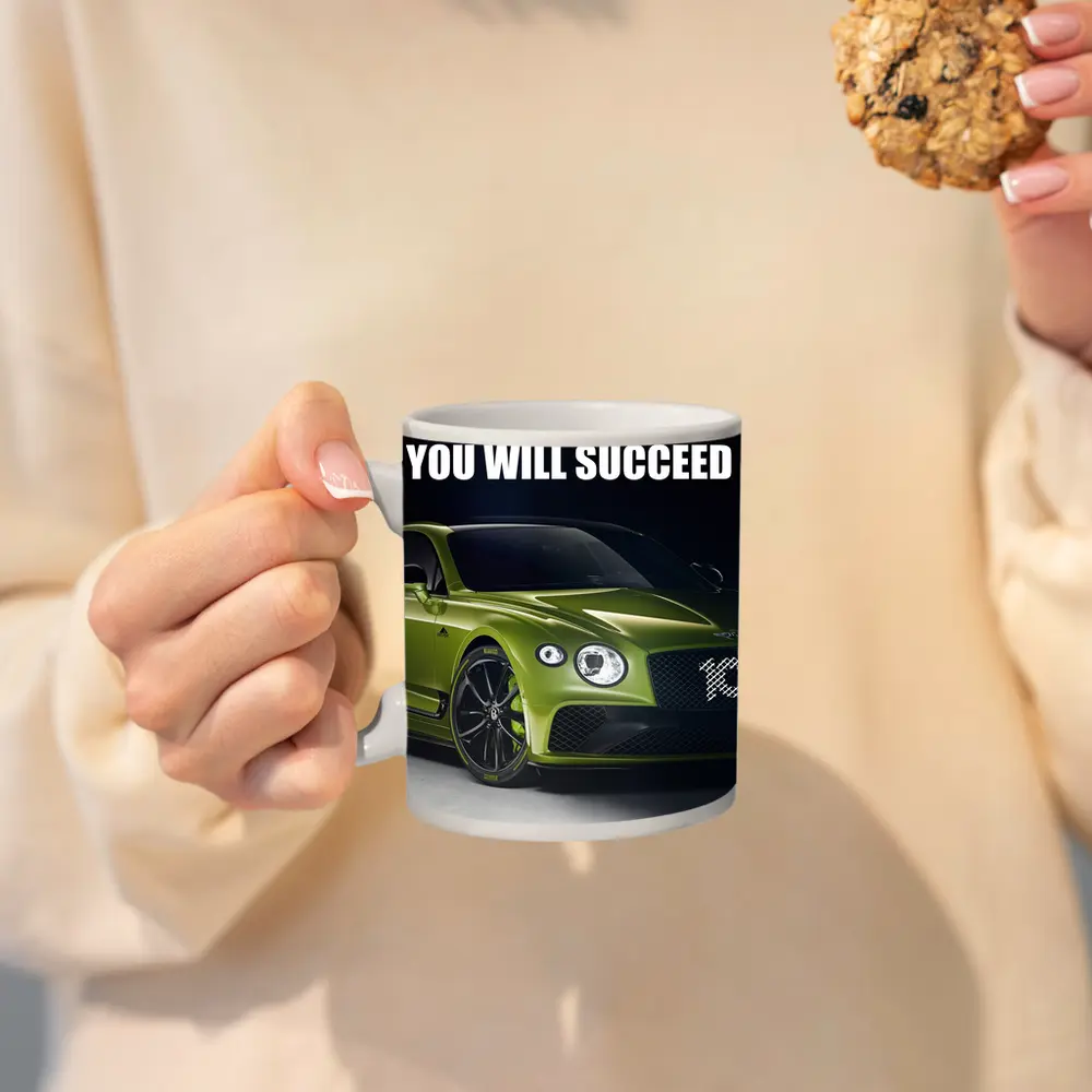 Bentley Continental GT Green Motivational Quote Art – Mugs