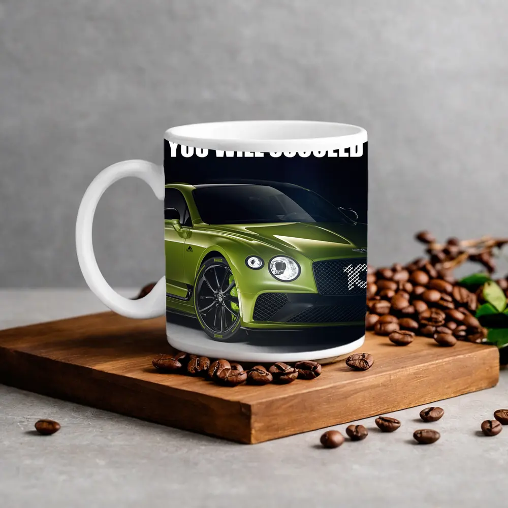 Bentley Continental GT Green Motivational Quote Art – Mugs