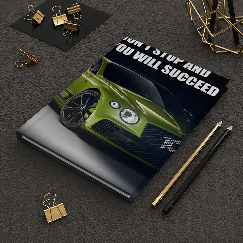 Bentley Continental GT Green Motivational Quote Art – Notebooks