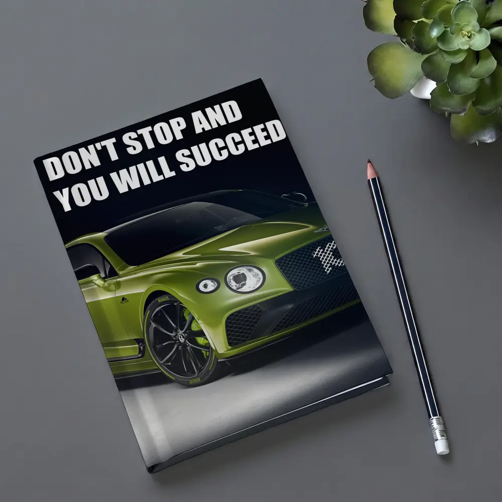 Bentley Continental GT Green Motivational Quote Art – Notebooks