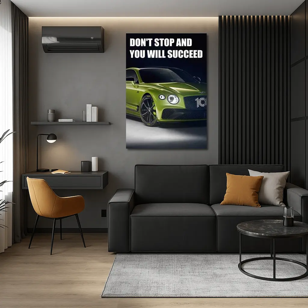 Bentley Continental GT Green Motivational Quote Art – Wall Art