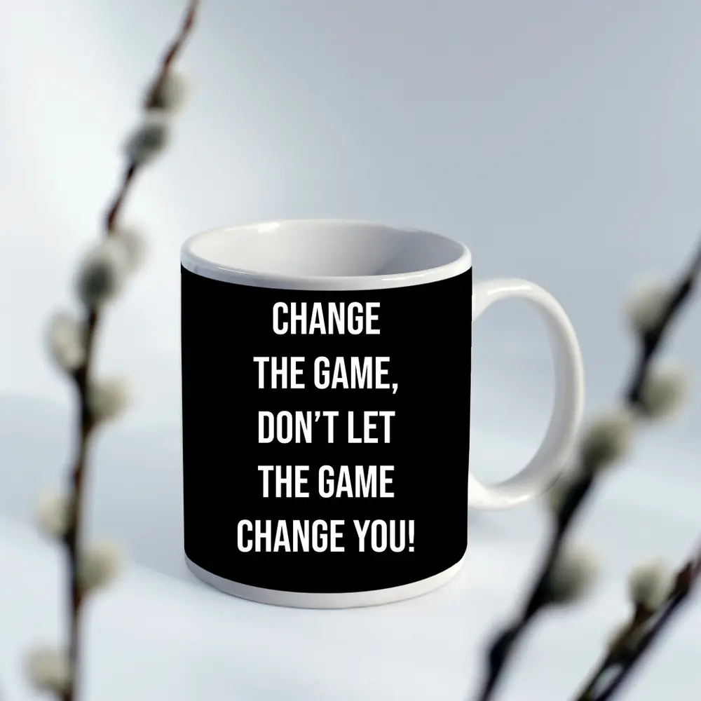 Change The Game Motivational Quote Black – Mugs