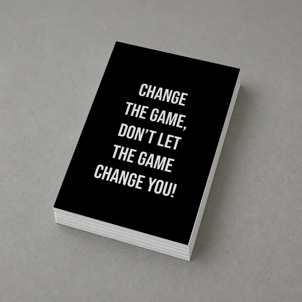 Change The Game Motivational Quote Black – Postcards
