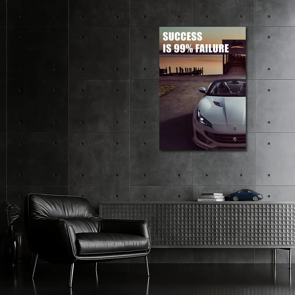 Ferrari Portofino Success Quote Car Art – Wall Art