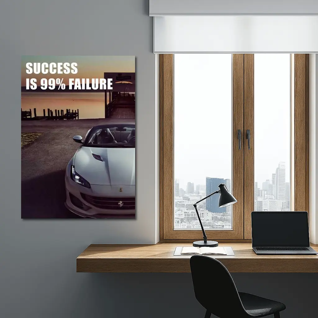 Ferrari Portofino Success Quote Car Art – Wall Art