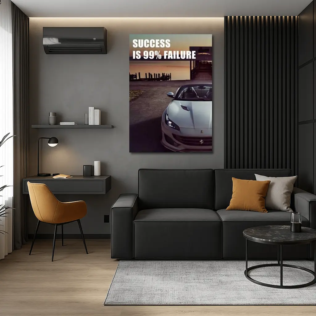Ferrari Portofino Success Quote Car Art – Wall Art