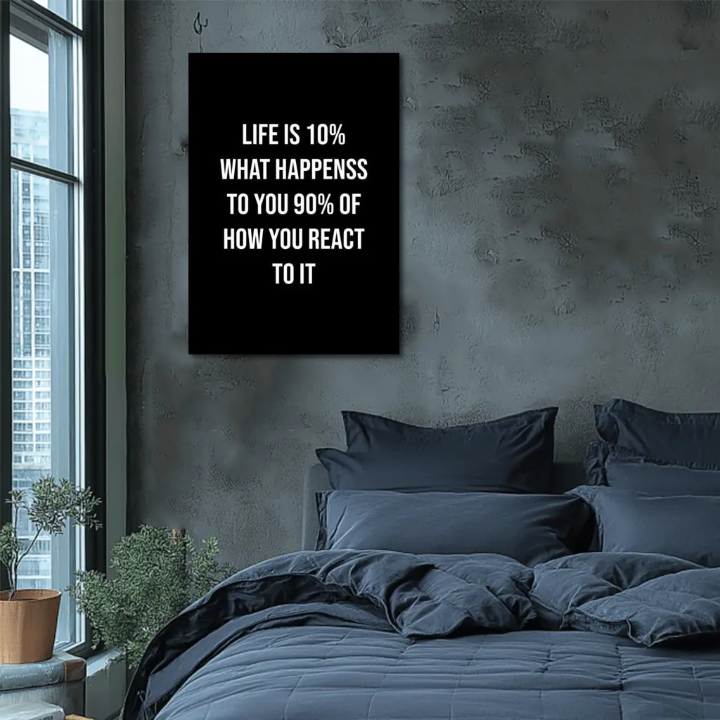 Life Is Ten Percent Reaction Motivational Quote – Wall Art