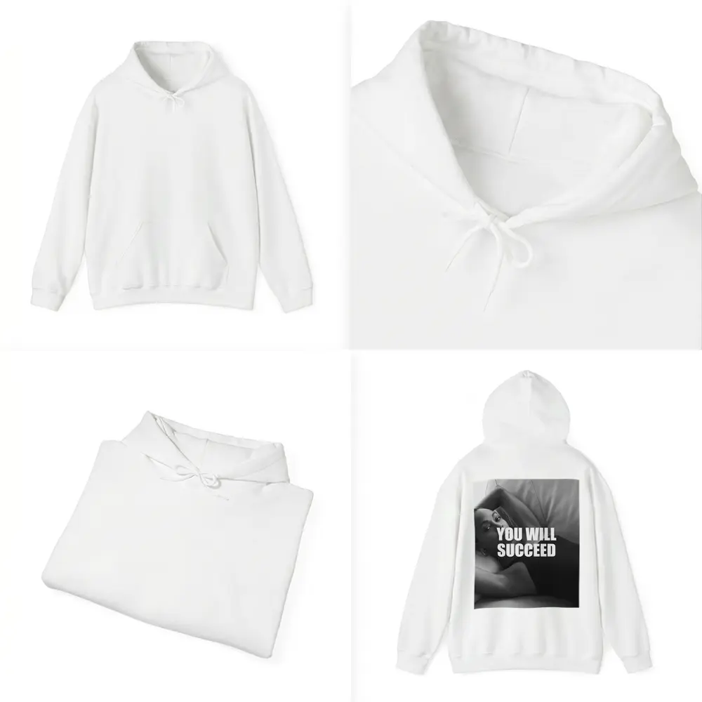 You Will Succeed Black White Woman Quote – Hoodies