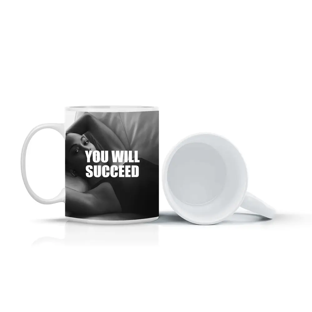 You Will Succeed Black White Woman Quote – Mugs