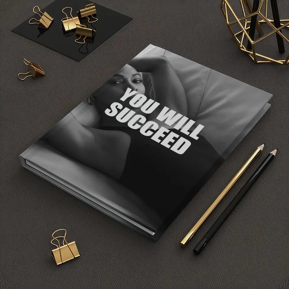You Will Succeed Black White Woman Quote – Notebooks