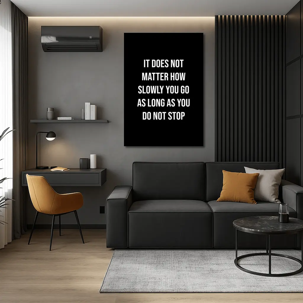 Do Not Stop Motivational Quote Black Background – Wall Art