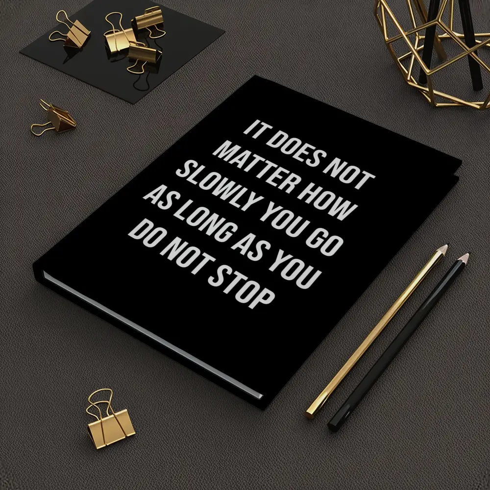 Do Not Stop Motivational Quote Black Background – Notebooks