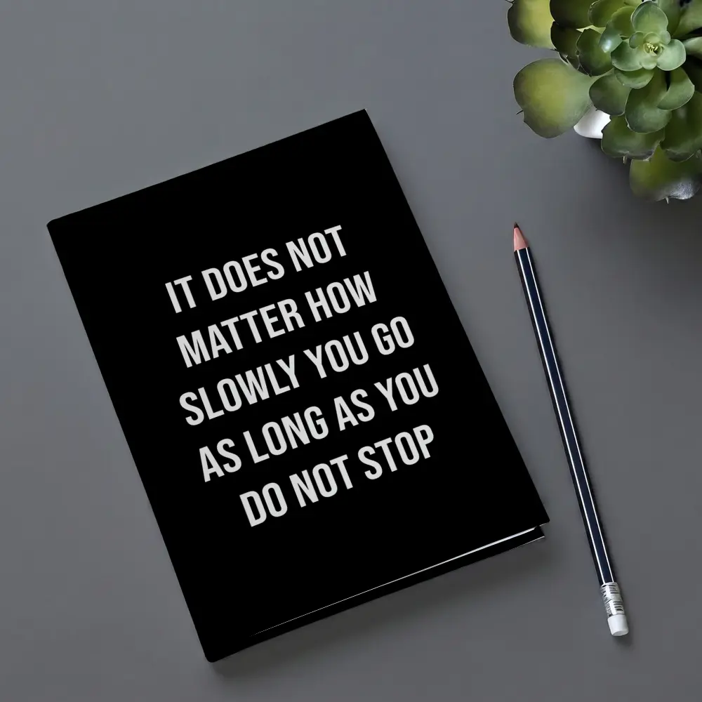 Do Not Stop Motivational Quote Black Background – Notebooks