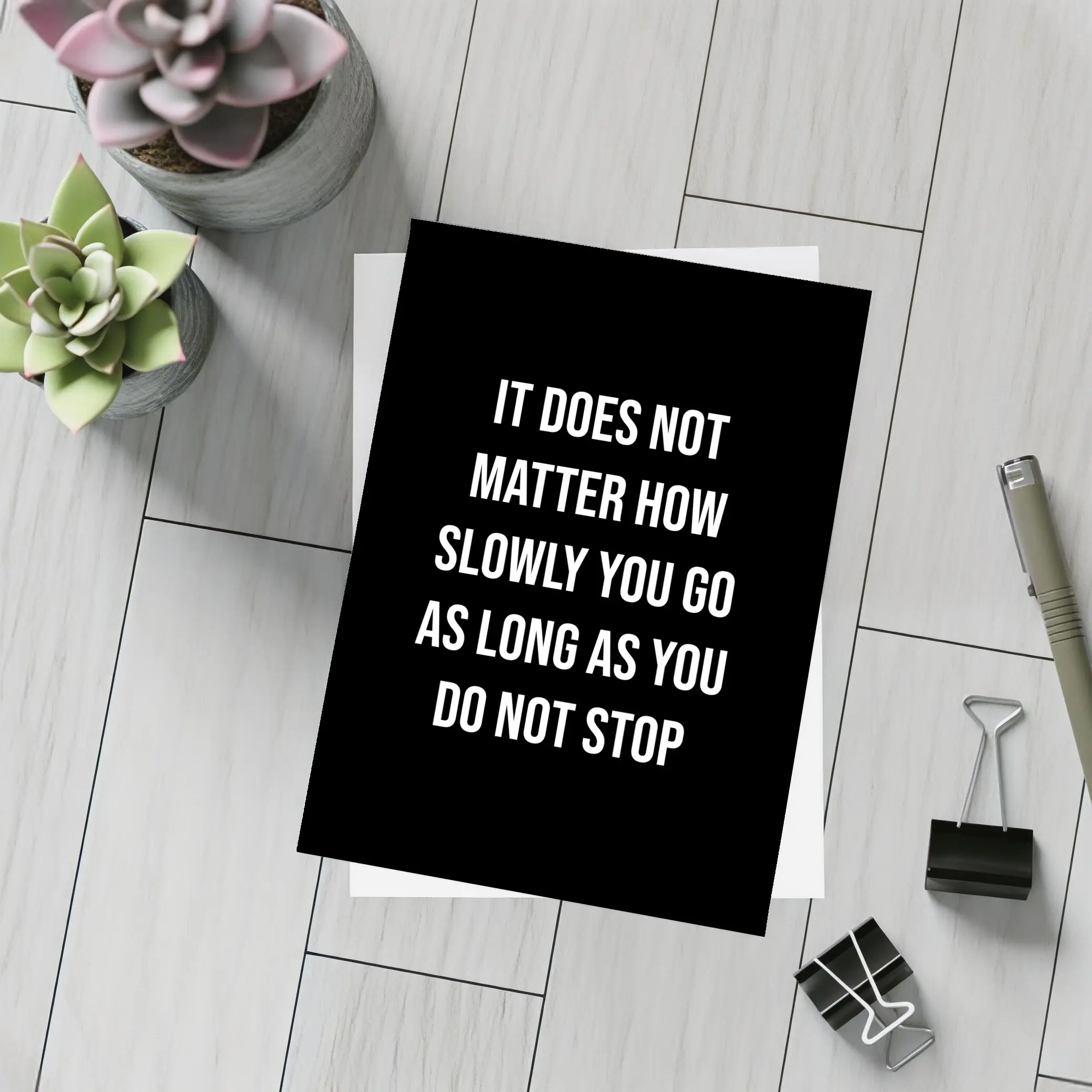 Do Not Stop Motivational Quote Black Background – Postcards
