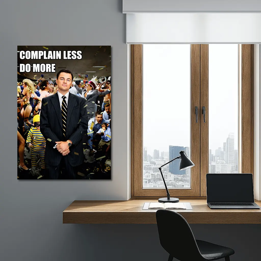 Complain Less Do More Man Office Party – Wall Art