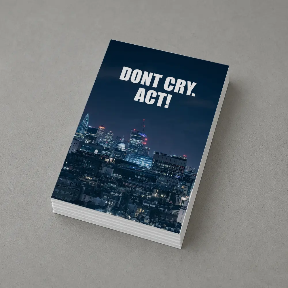 Dont Cry Act Quote City Night Skyline – Postcards