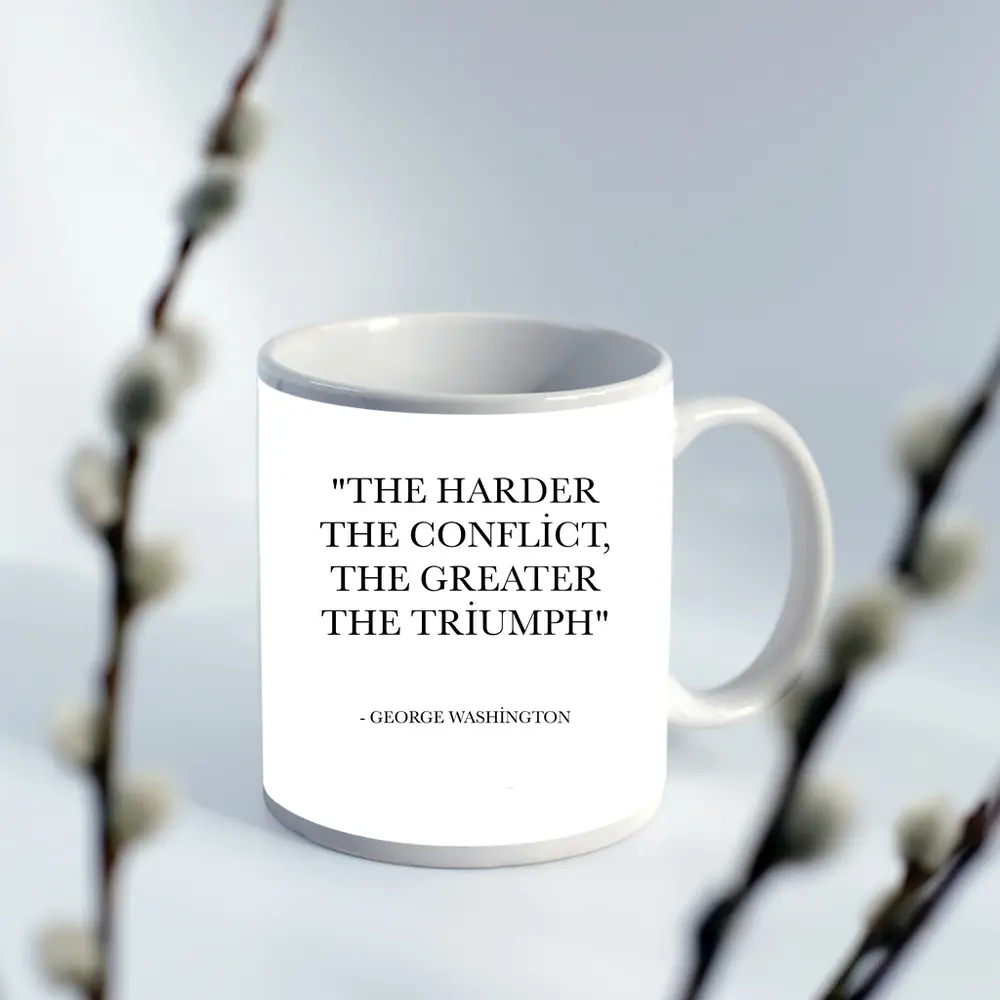 George Washington Quote Black White Print – Mugs