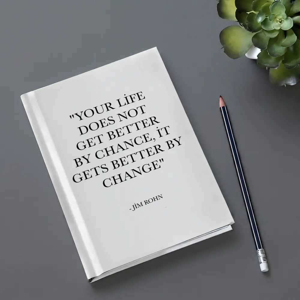 Jim Rohn Life Change Quote Black White – Notebooks