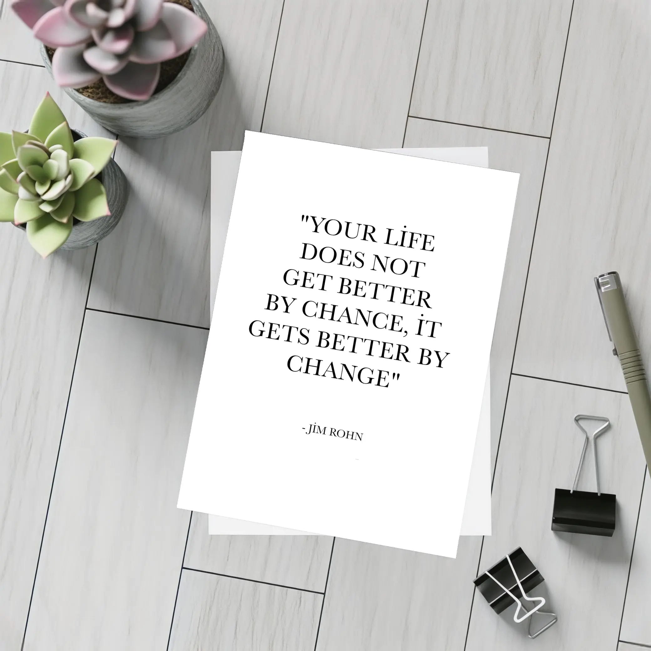 Jim Rohn Life Change Quote Black White – Postcards
