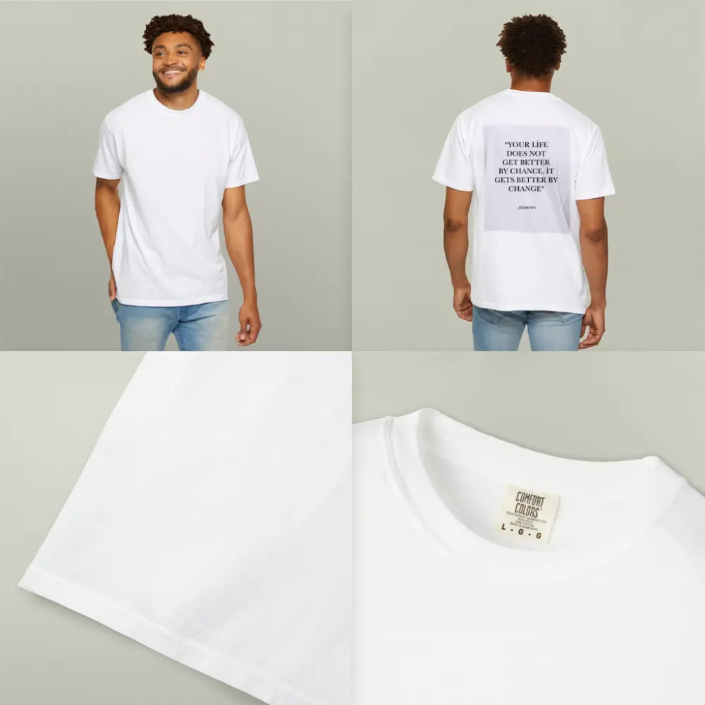Jim Rohn Life Change Quote Black White – T-Shirts