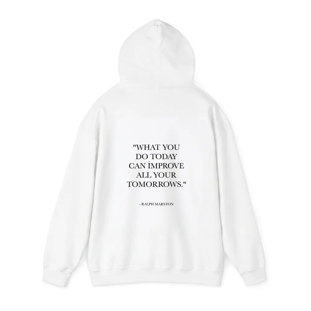 Ralph Marston Quote Black White Minimal Art – Hoodies