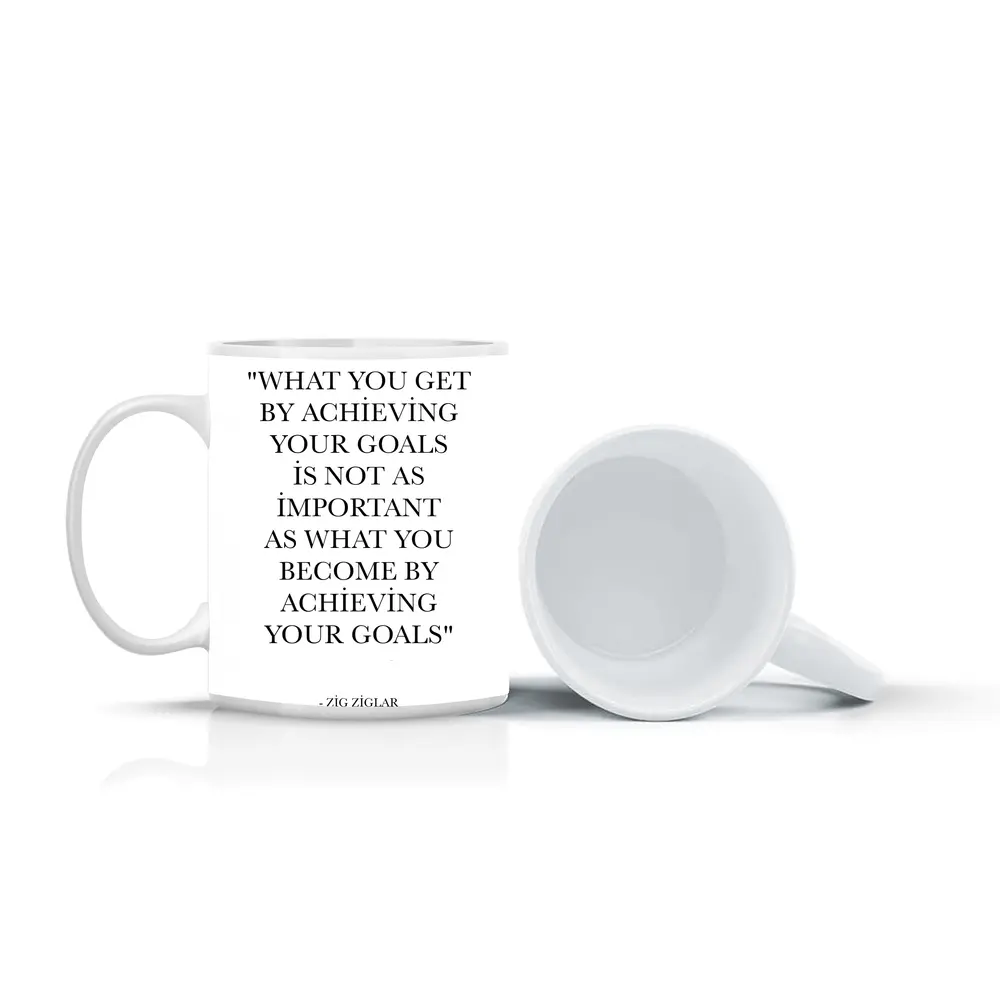 Zig Ziglar Goals Quote Black White – Mugs