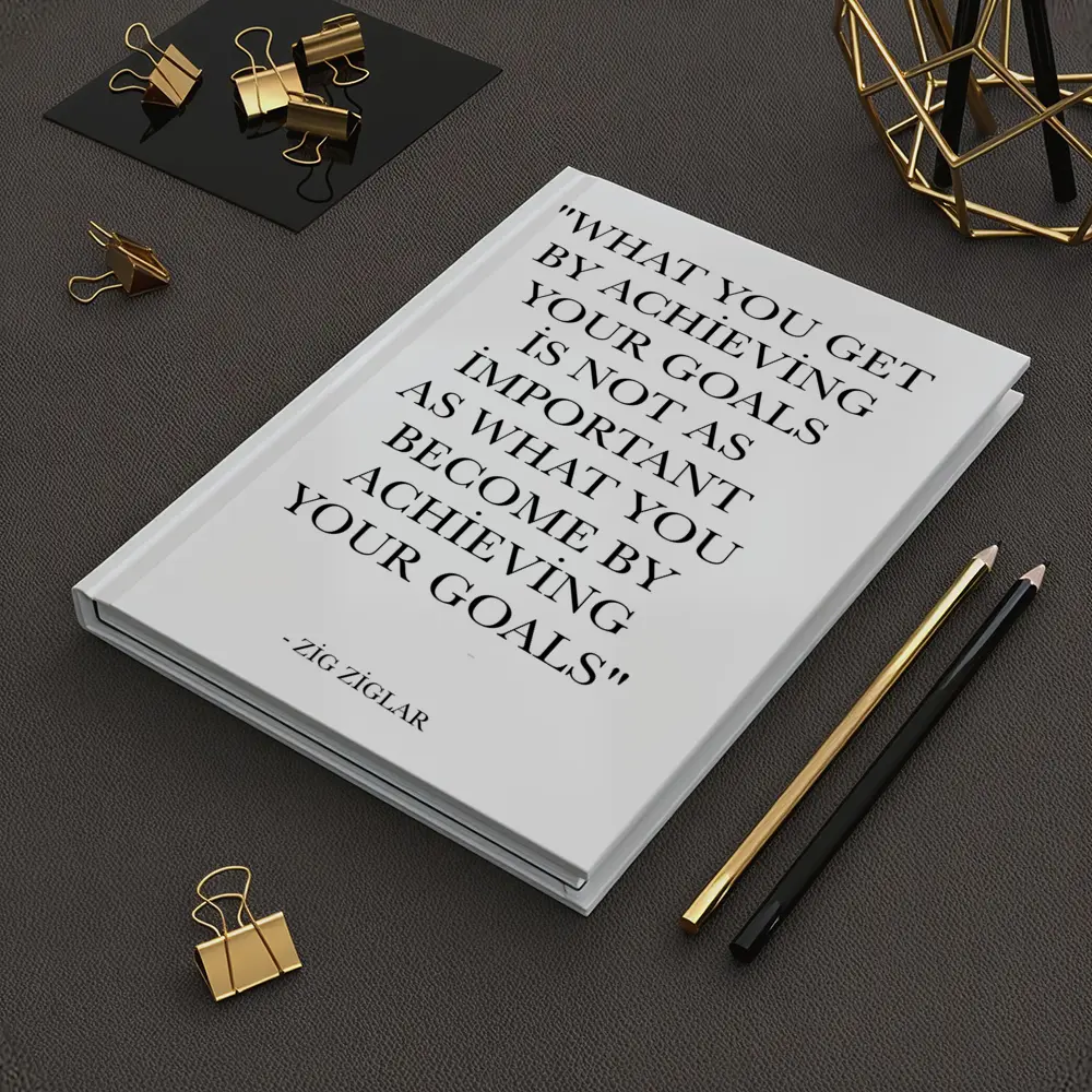 Zig Ziglar Goals Quote Black White – Notebooks