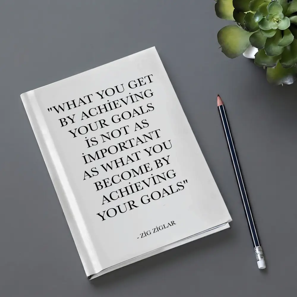 Zig Ziglar Goals Quote Black White – Notebooks