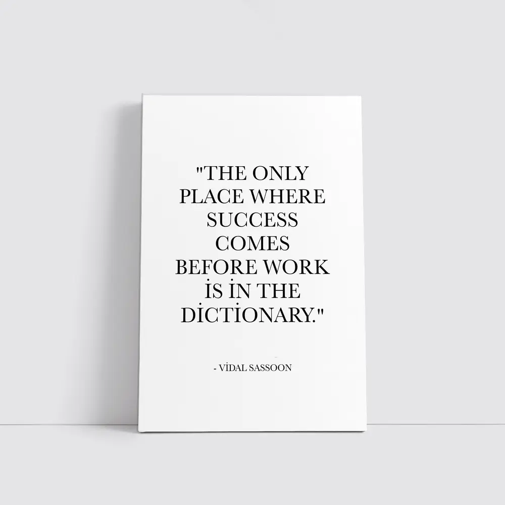 Vidal Sassoon Success Quote Black White – Wall Art