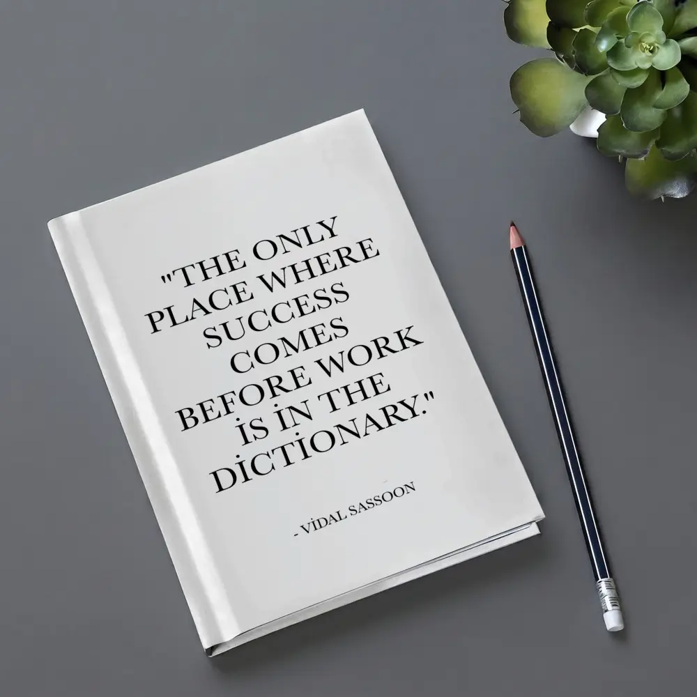Vidal Sassoon Success Quote Black White – Notebooks