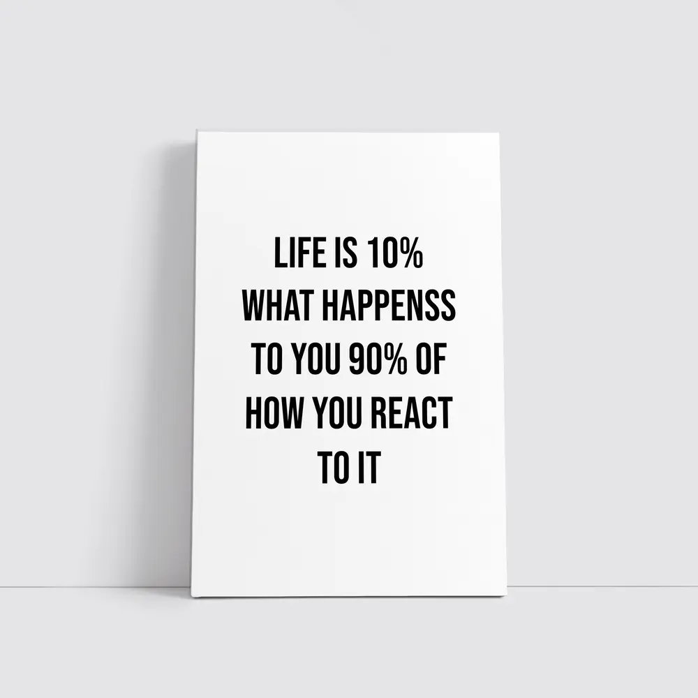 Life Is Ten Percent Reaction Motivational Quote – Wall Art