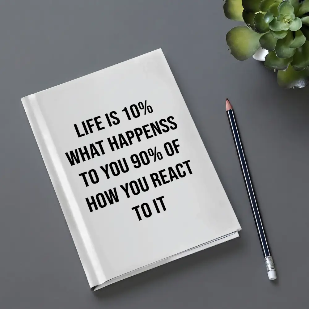 Life Is Ten Percent Reaction Motivational Quote – Notebooks