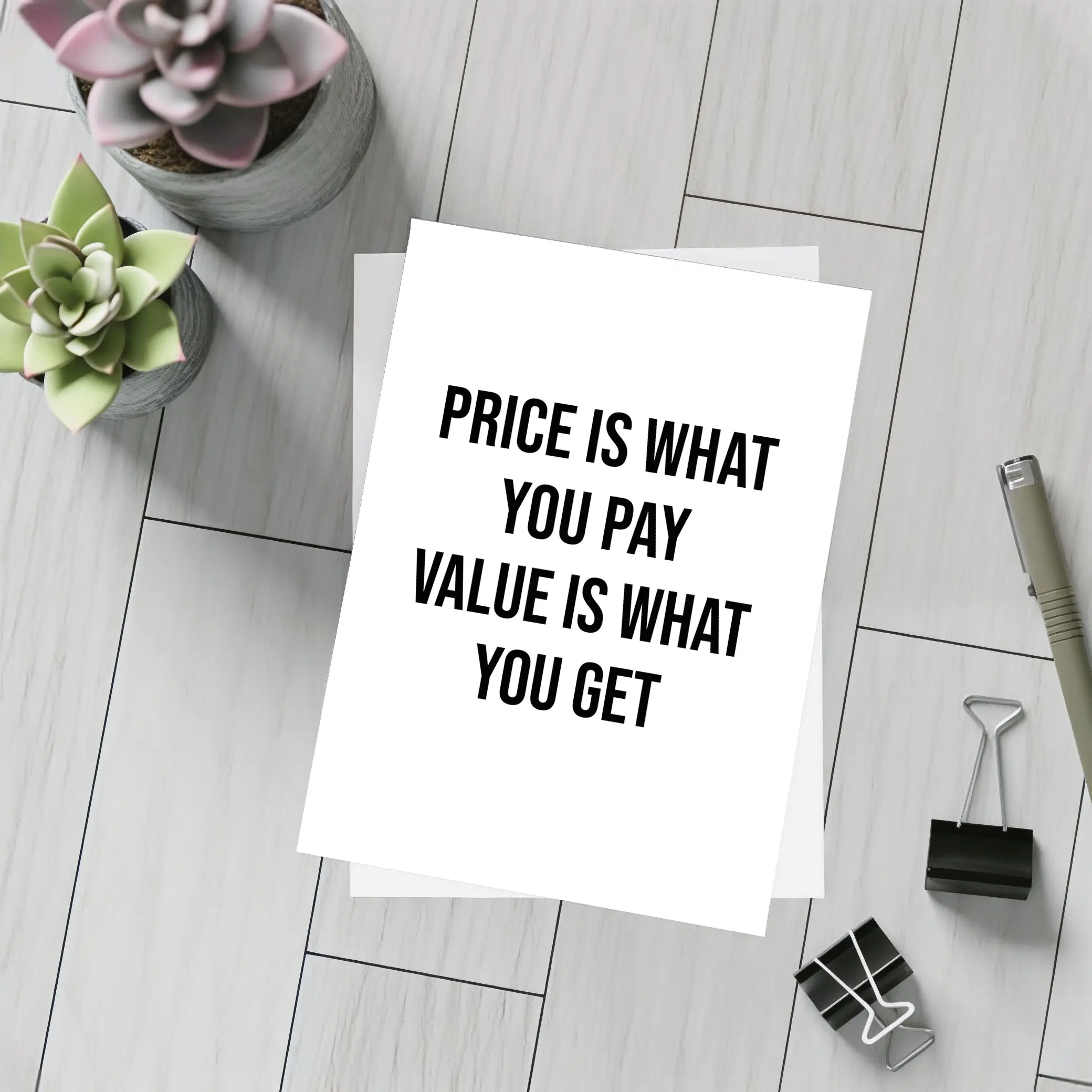 Price Is What You Pay Value Quote – Postcards