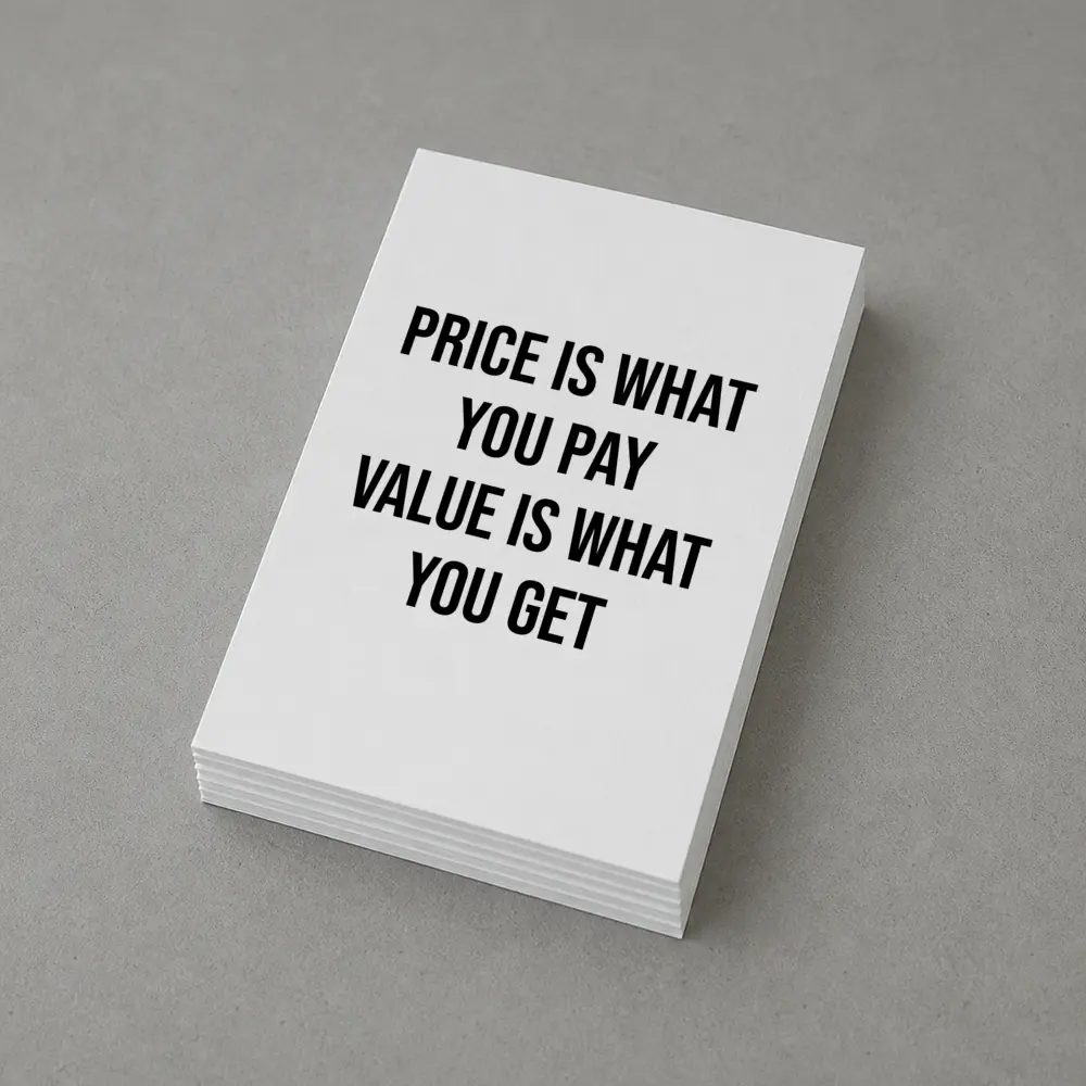 Price Is What You Pay Value Quote – Postcards