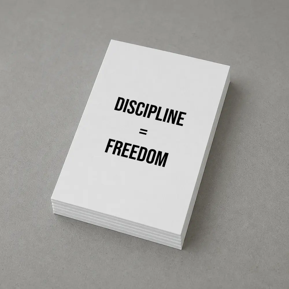 Discipline Equals Freedom Bold Black Typography – Postcards