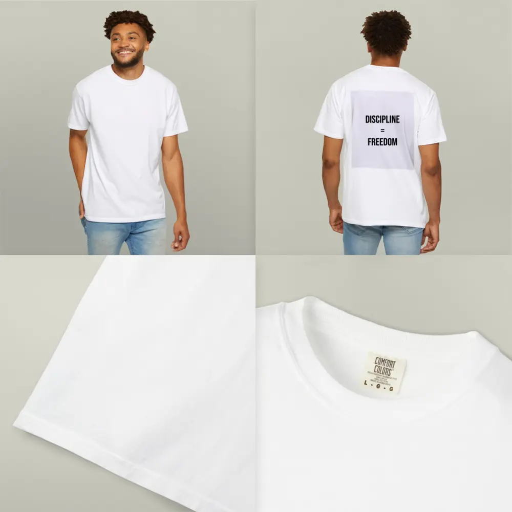 Discipline Equals Freedom Bold Black Typography – T-Shirts