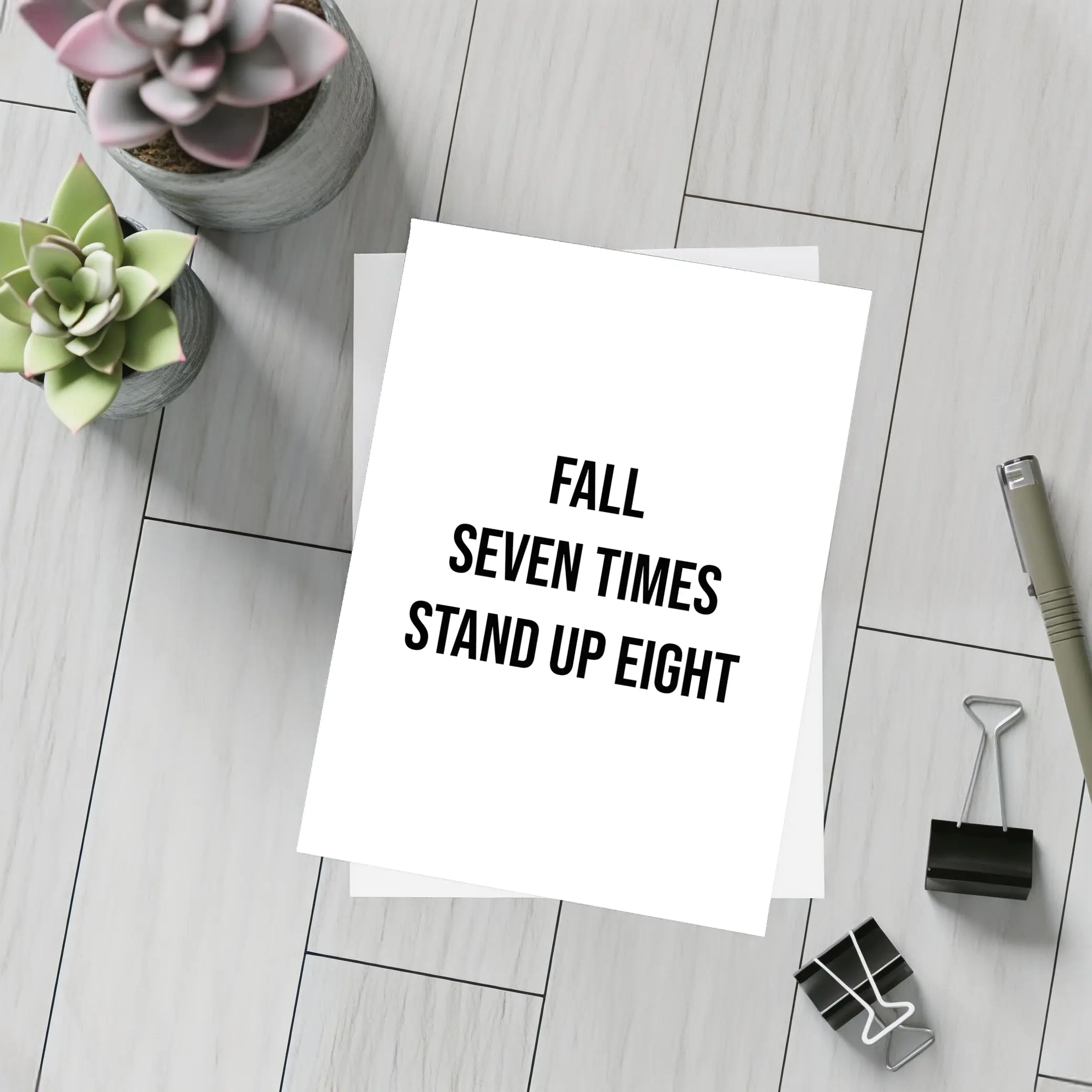Fall Seven Times Stand Up Eight Quote – Postcards