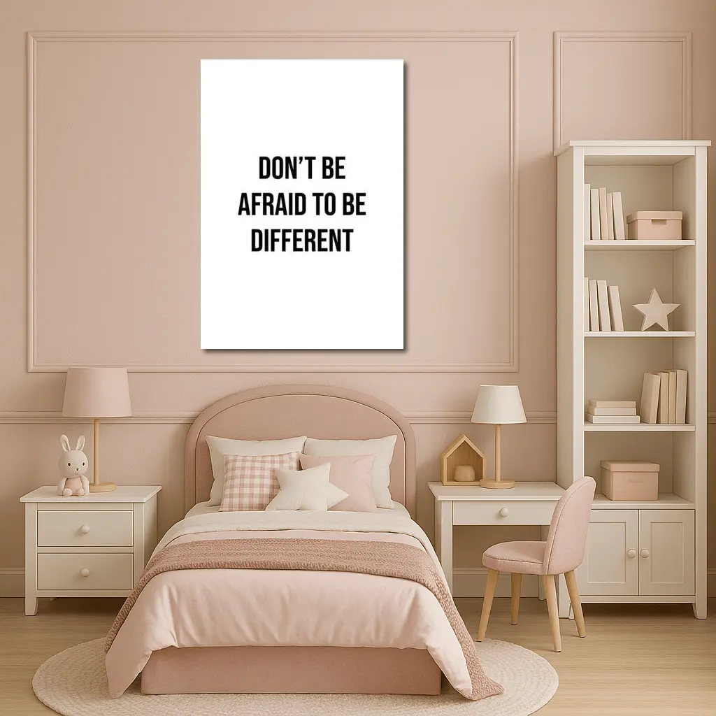 Don't Be Afraid To Be Different Quote – Wall Art