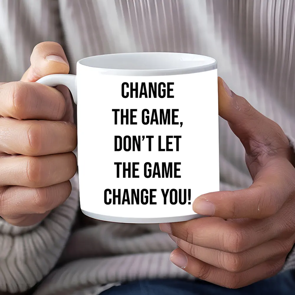 Change The Game Bold Motivational Quote Print – Mugs