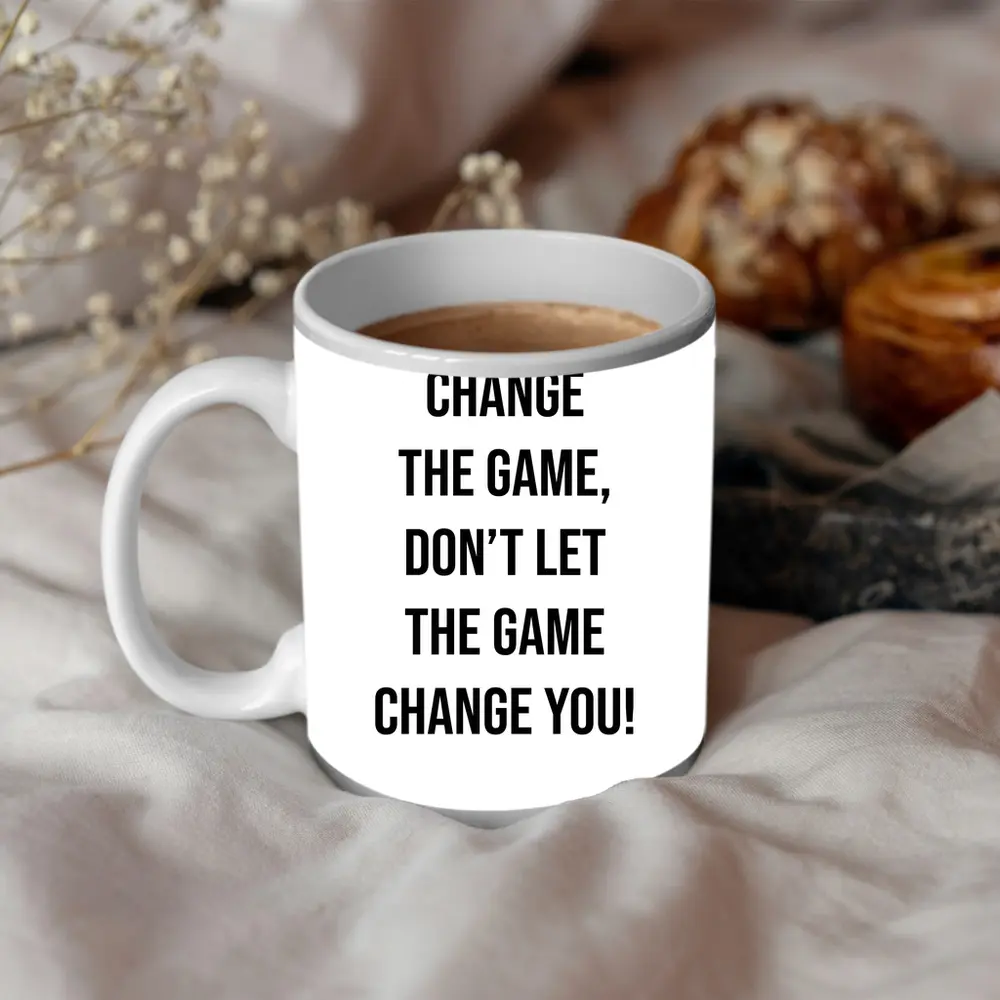 Change The Game Bold Motivational Quote Print – Mugs